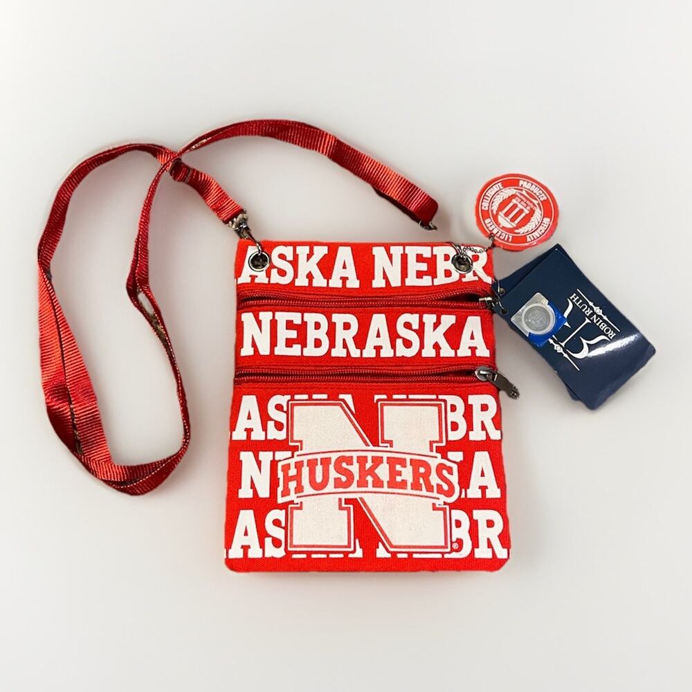 NEW Robin Ruth NEBRASKA NE UNL CORN HUSKERS Lightweight Neck Wallet LICENSED